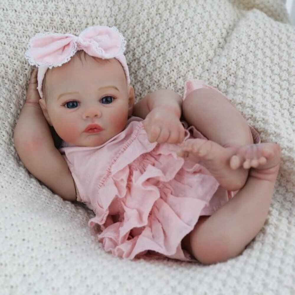 Realistic 18" Reborn Baby Doll Girl - Lifelike Newborn, Soft Weighted Body, Gift - Picture 3 of 5